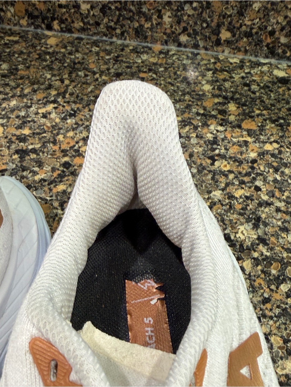 Hoka Women's Light Cream Athletic Shoes with Gold Logo size 8 - Picture 7 of 9